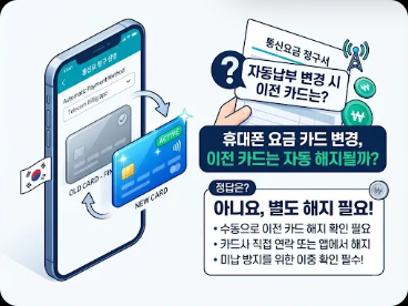 휴대폰 요금 자동납부 카드를 바꾸면 기존 카드는 자동으로 해지될까요